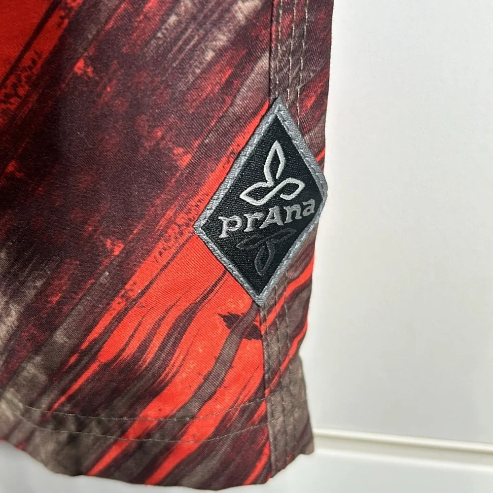 NWT Prana men's orange and gray Mojo activewear shorts electric orange